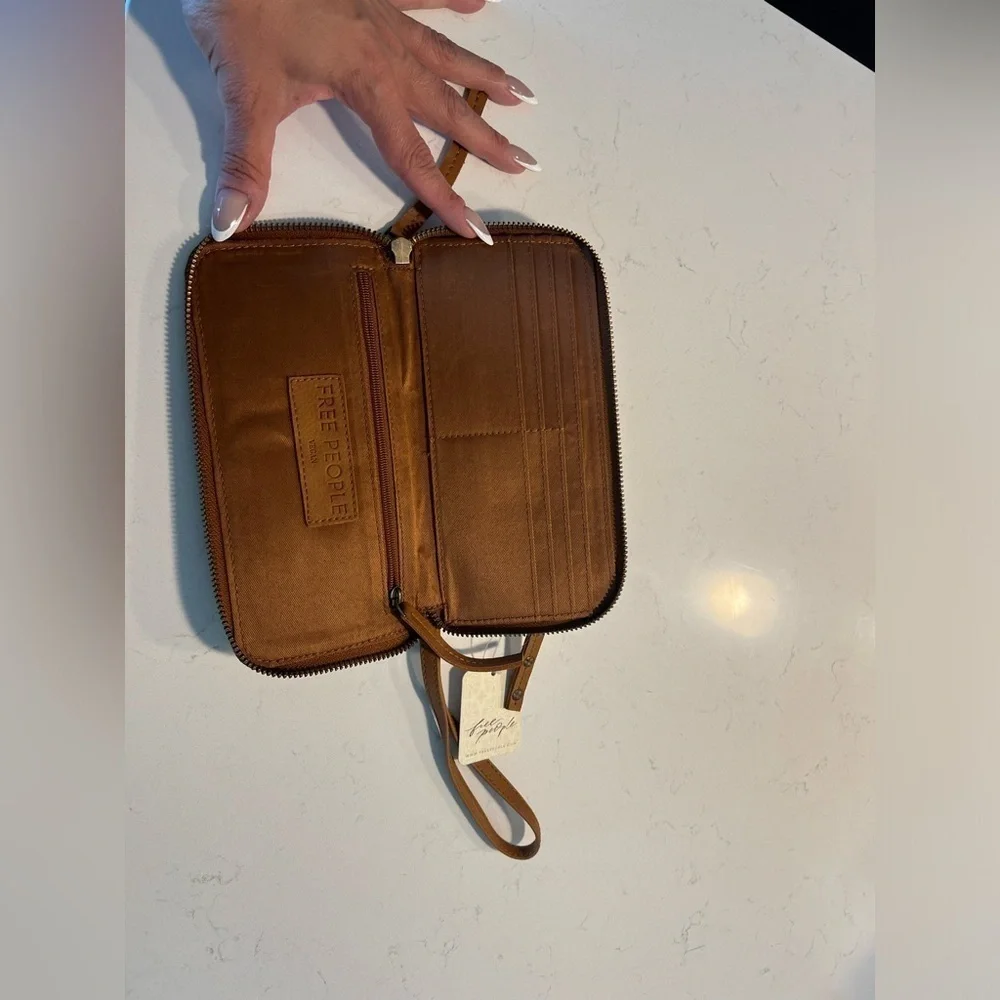 NWT Free People Vegan Leather Wristlet